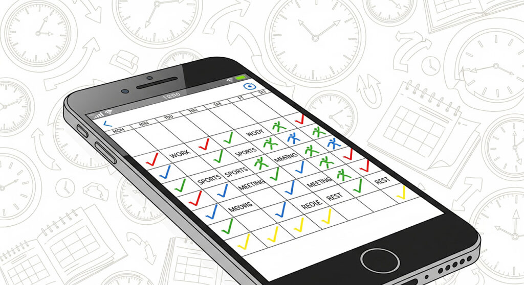 Смартфон с открытым приложением «Календарь»