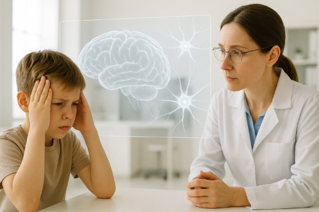 Детская мигрень Головная боль у ребенка На приеме у врача