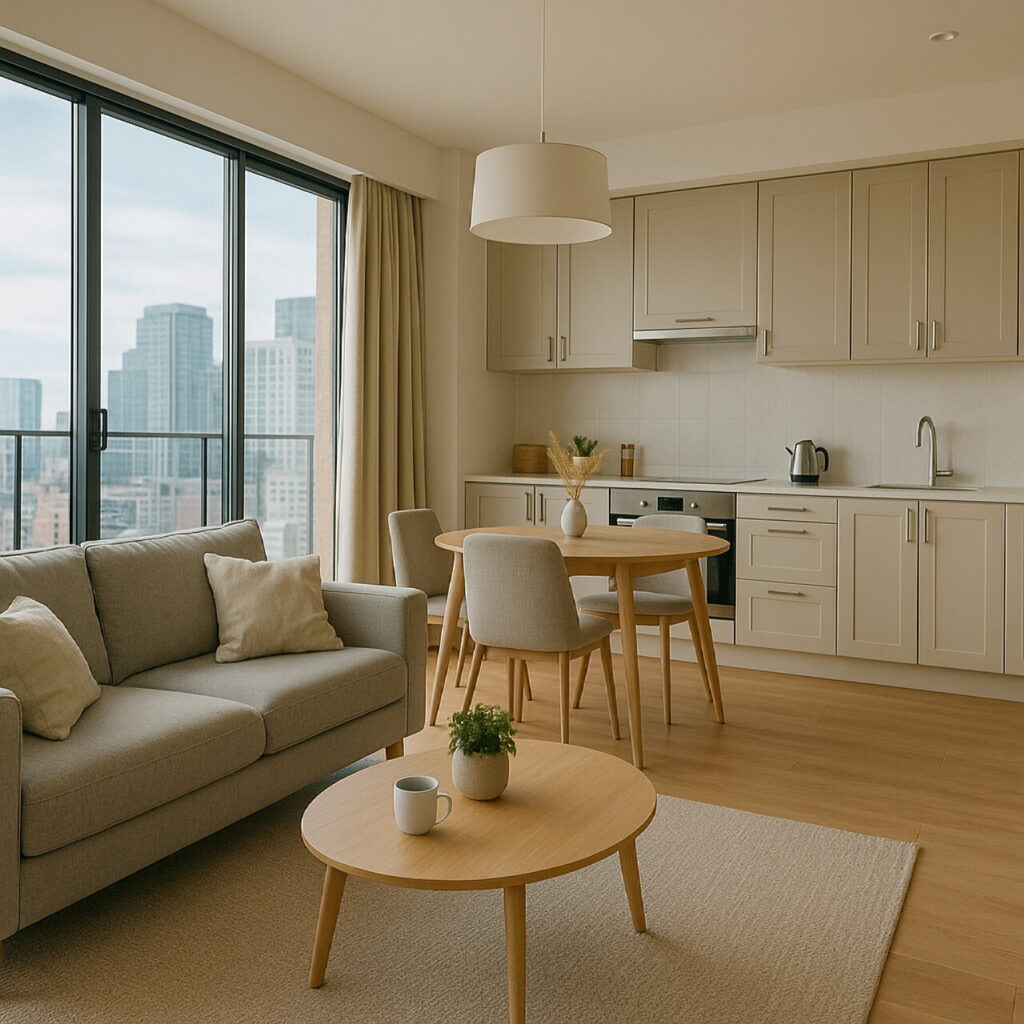 Современные апартаменты с видом на город