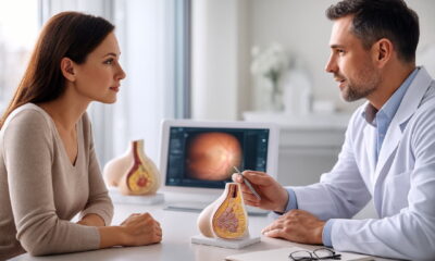 Женщина консультируется с пластическим хирургом