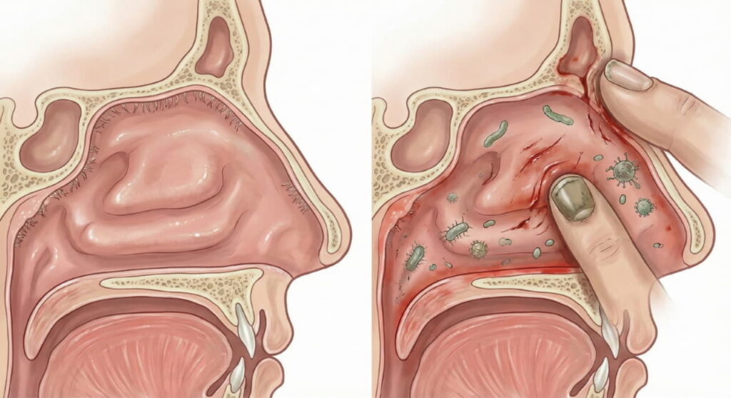 Опасно ли ковырять в носу