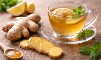 Свежий корень имбиря, нарезанный ломтиками