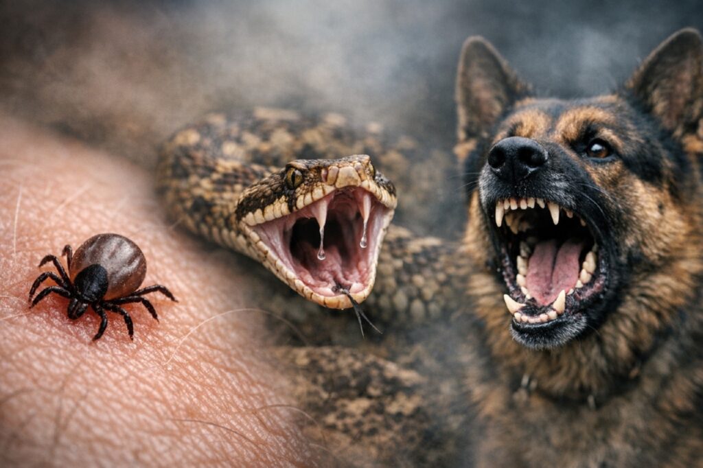 Укусы змей, клещей и собак