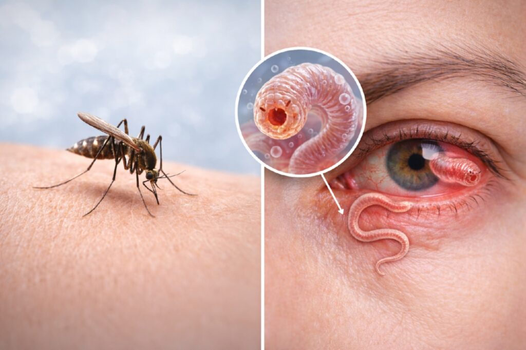 Комар и инфекция в глазу