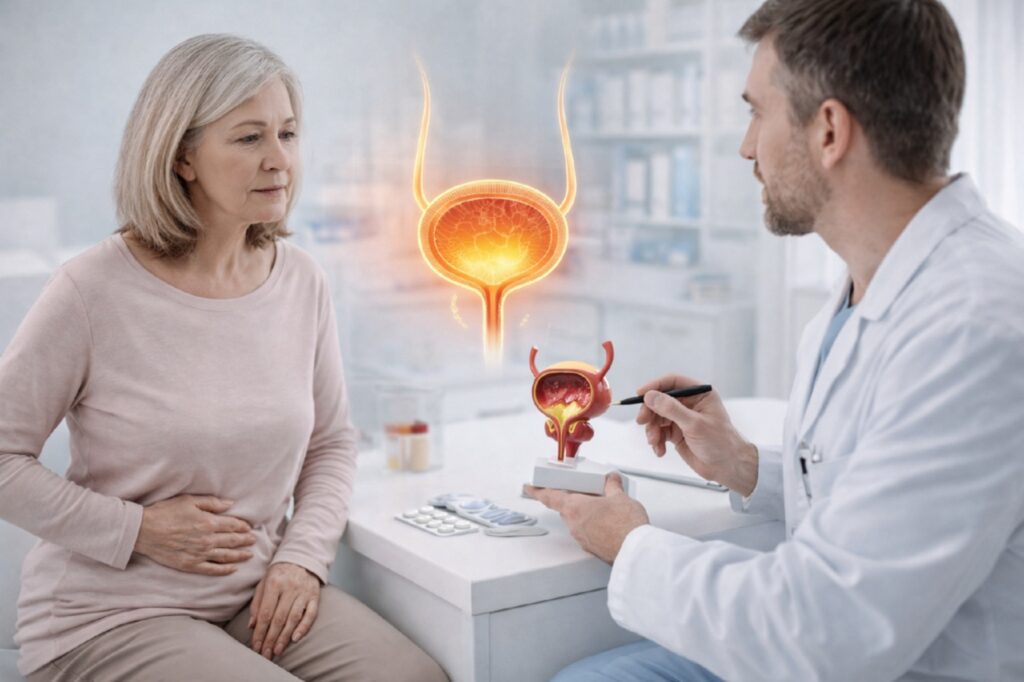 Консультация с урологом в кабинете на тему Цистита