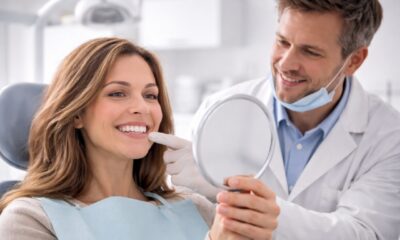 Улыбка пациента в стоматологическом кабинете