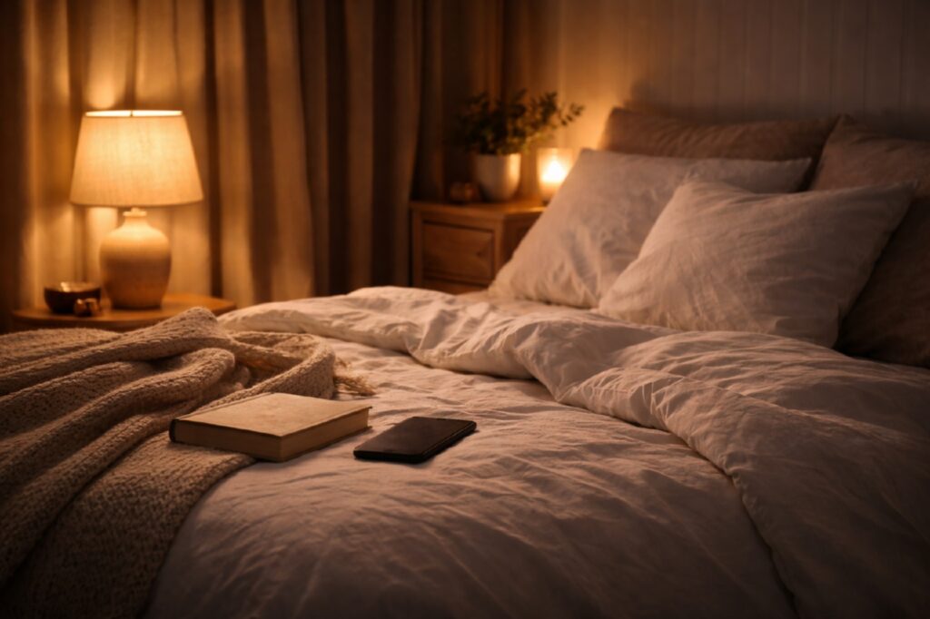 Уютная спальня в вечернем свете