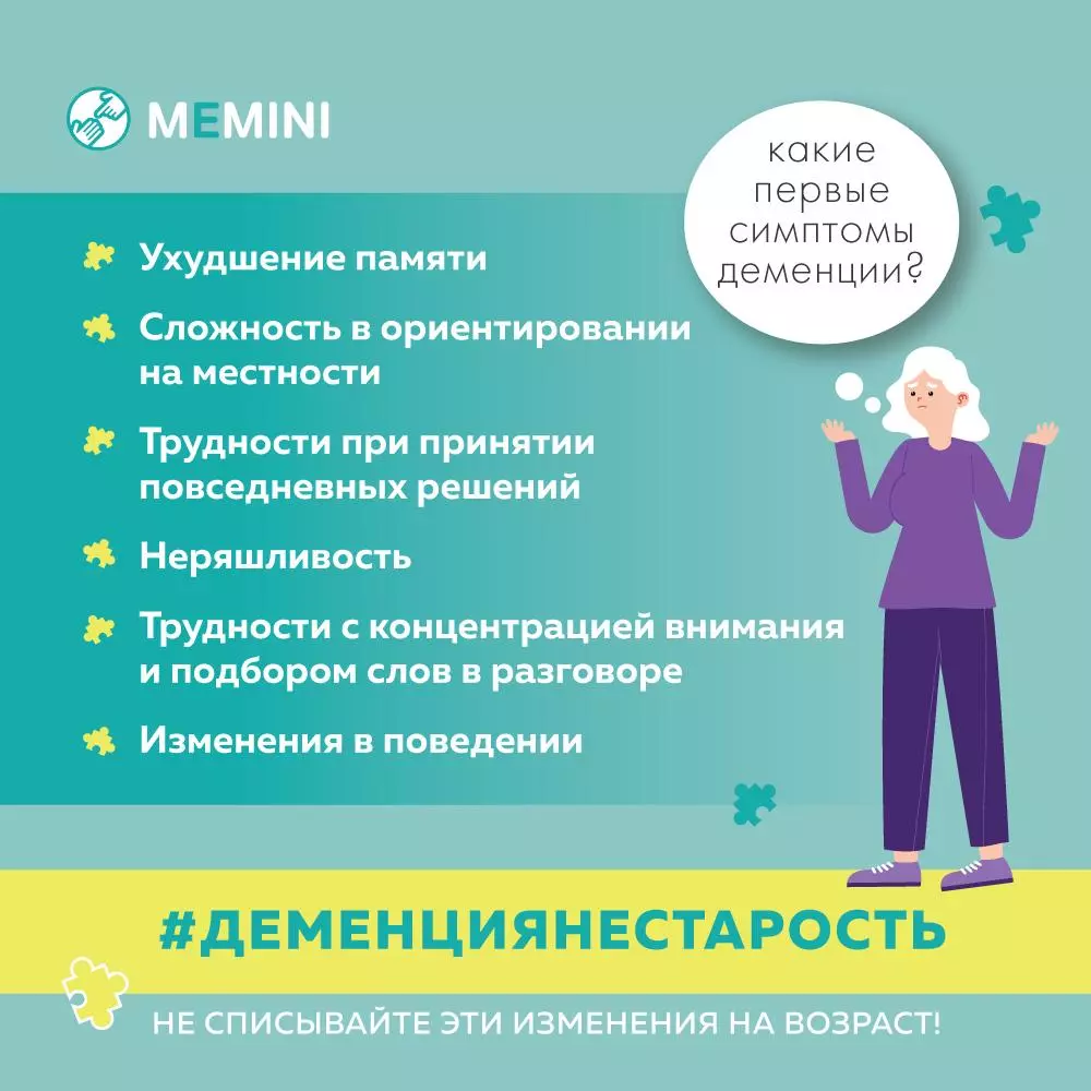 Первые симптомы деменции